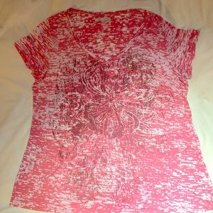 Burnout short sleeve blouse